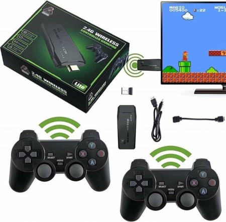 جيم ستيك، اتاري لا سلكي مع مقبضين (16000 لعبة) Game Stick M8 