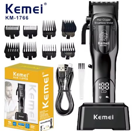 ماكينة الحلاقة الاحترافية كيمي مع قاعدة شحن Kemei KM-1766