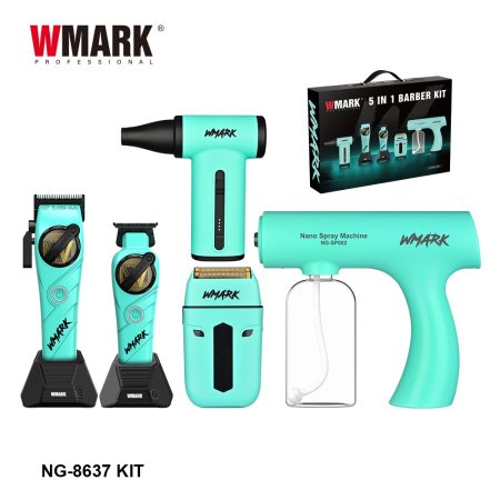 طقم حلاقة احترافي مميز (5 اجهزة في صندوق)  WMARK NG-8637KIT