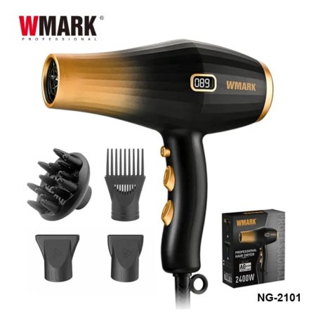 مجفف شعر احترافي لصالونات التجميل 2400 واط  بشاشة LED ومحرك قوي لتجفيف سريع (سشوار)  WMARK NG-2101E