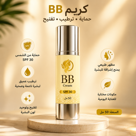 كريم BB الطبيعي بديل الفاونديشن 50ml
