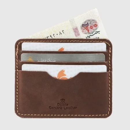 محفظة (جزدان) جلد طبيعي للرجال والنساء | تحتوي على 7 جيوب | Slim Card holder - بني