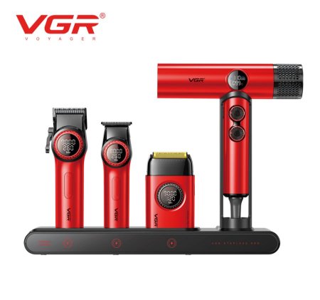مجموعة ماكينات احترافية مع قاعدة شحن vgr v-stepless pro 4-in-1