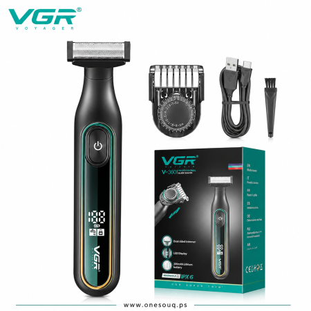 حلاقة الجسم والاماكن الحساسة والذقن باتجاهين مع شاشة رقمية VGR V-360