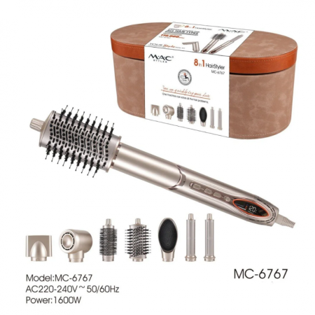 مصفف شعر ماك (8 في 1) مع مجفف وفرش متعددة MAC 8 in 1 Hair Styler Blow Dryer Brush Set MC6767