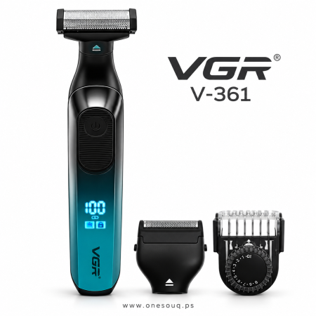 ماكينة حلاقة وتنعيم ( 2 في 1 ) مناسبة للجسم والذقن والاماكن الحساسة – استخدام رطب وجاف  VGR V-361
