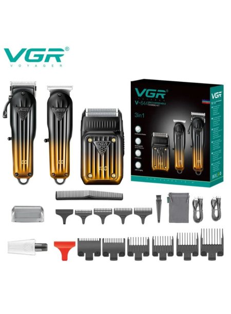 طقم حلاقة وتشذيب احترافية 3 في 1 من VGR V-644
