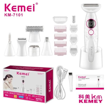 ماكينة إزالة الشعر النسائية كيمي متعددة الاستخدام Kemei km-7101