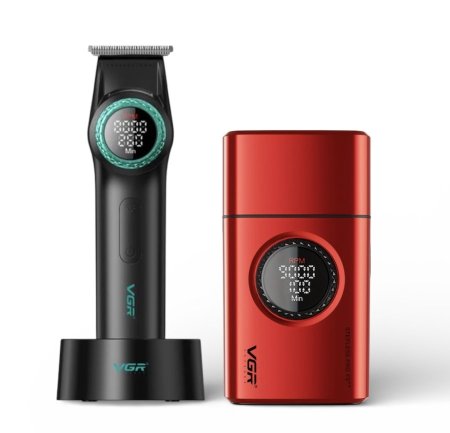 مجموعة حلاقة ماكينتين سرعة عالية، حلاقة وتنعيم VGR v-378 & V-977